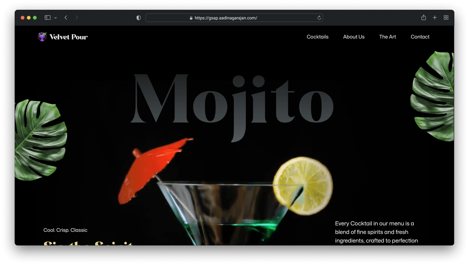 Cocktail Website GSAP